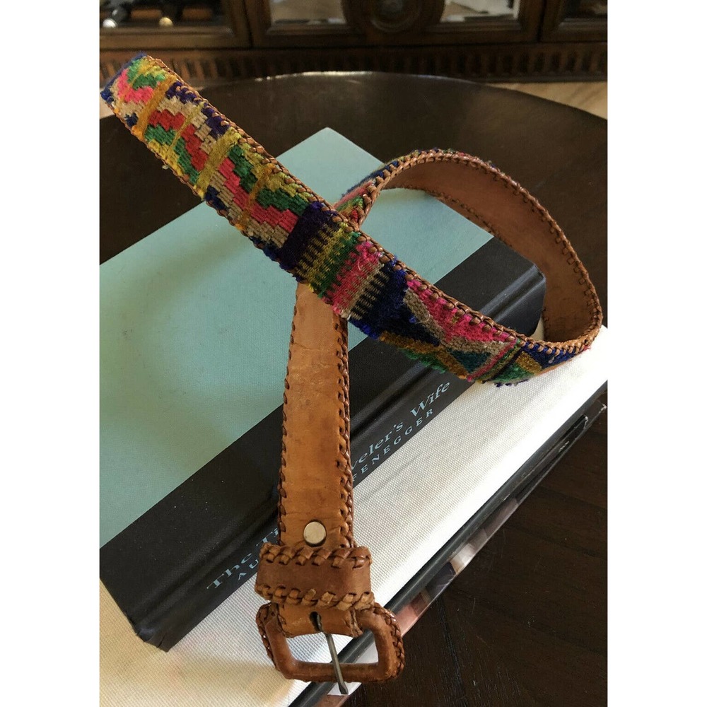 Boho Leather Colorful Tapestry Vintage Boho Belt